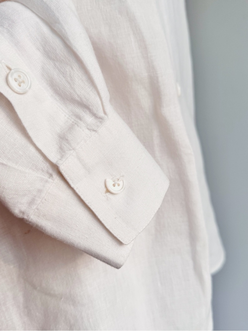 Vintage Linda Allard Ellen Tracy White Linen Button Down Shirt Size 6 - Picture 6 of 9
